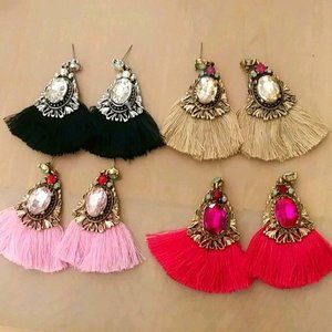 Tassel Line Alloy Earrings